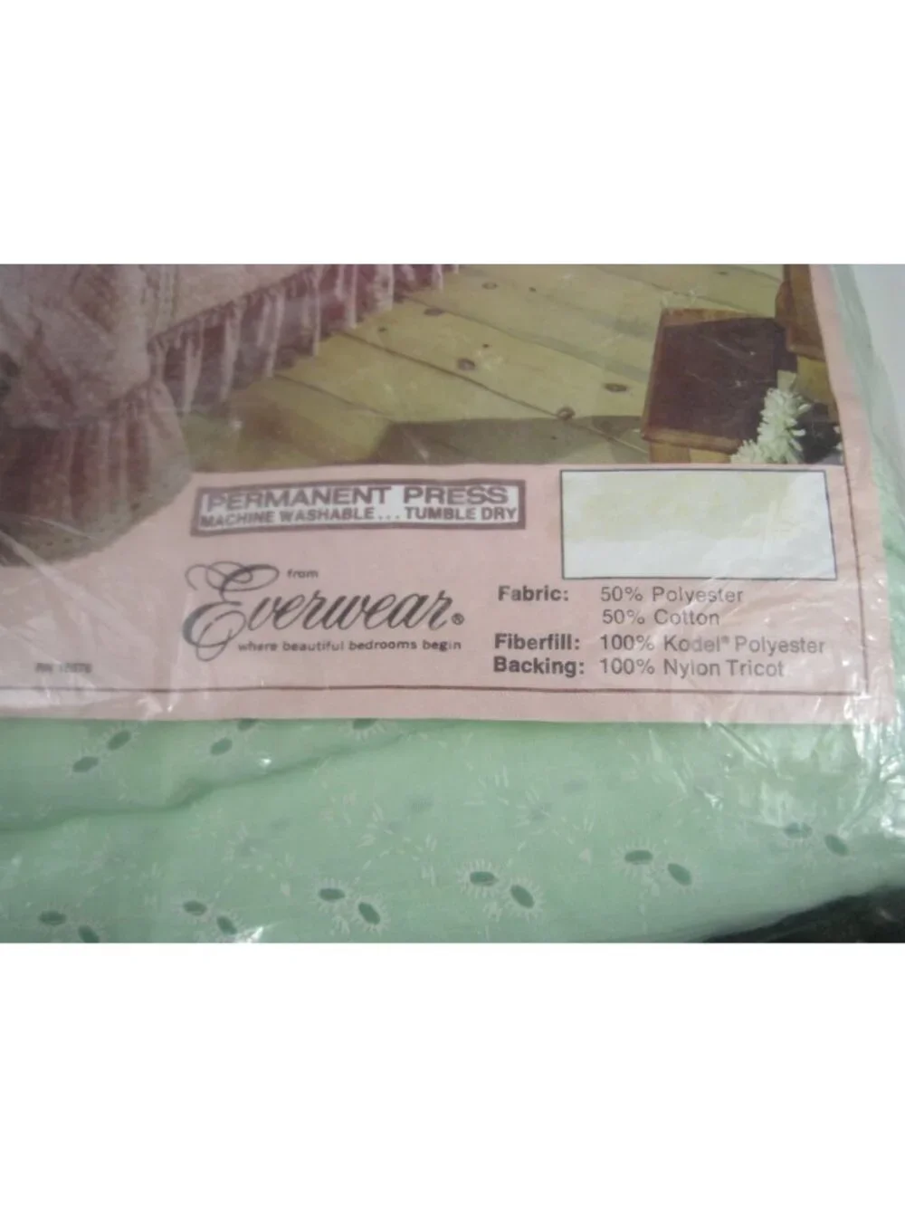 Lace Fantasy 84 in Priscilla Curtain Vintage Eyelet Green Polyester Open Pack